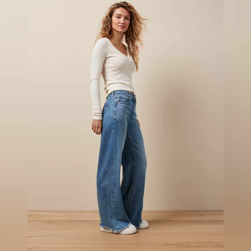 Wide Leg High-Rise Women’s Jeans - Blue